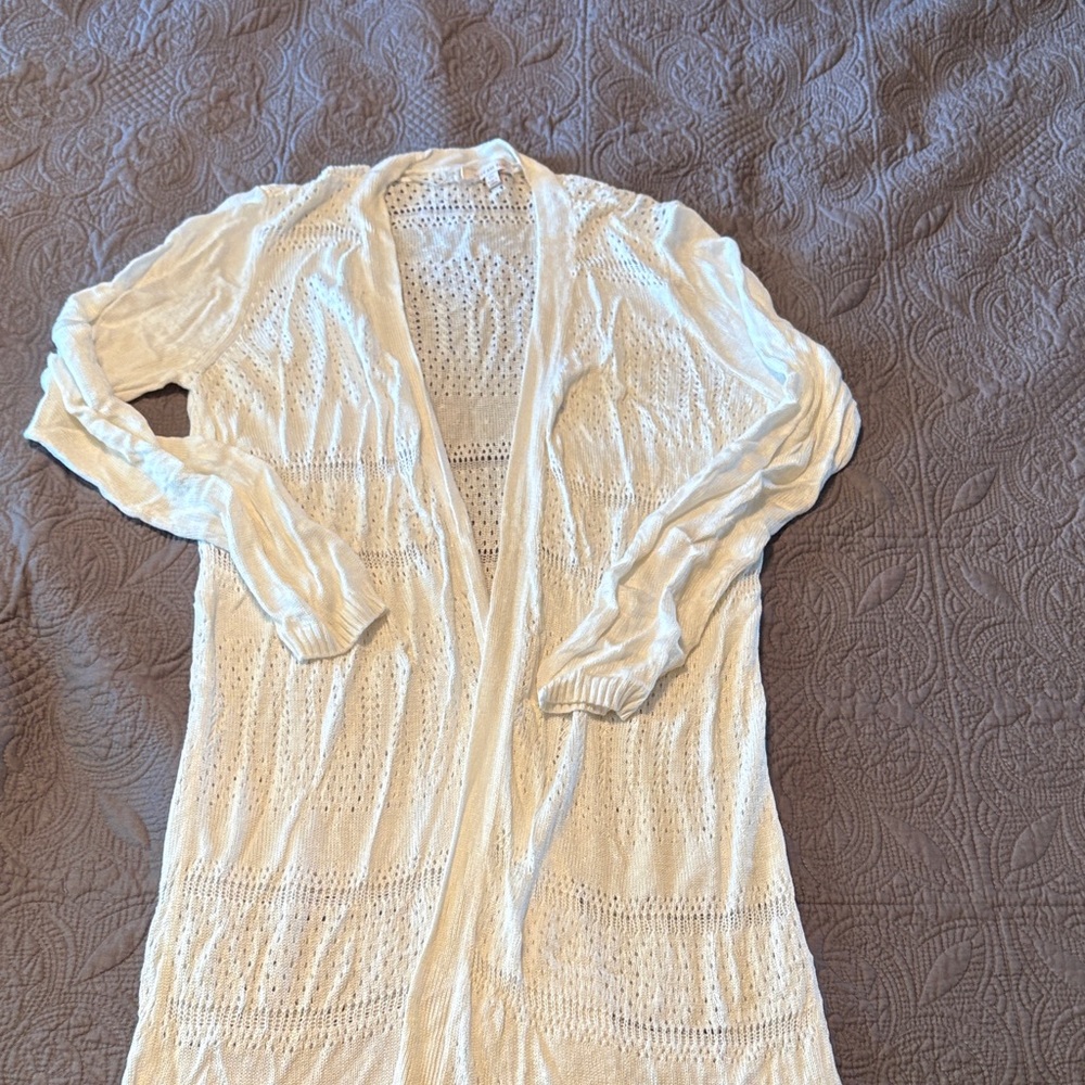 Skies Are Blue Cream Open-Front Sweater